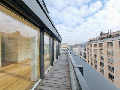 Ein Wohngenuss der Moderne mit außergewöhnlicher Terrasse - 3-Zimmer-Erstbezug mit stilvoller Ausstattung - U4-Station Friedensbrücke in Gehweite