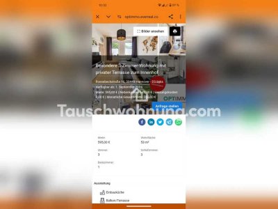 Tauschwohnung: Schöne Erdgeschosswohnung (3 Zimmer) mit Terrasse