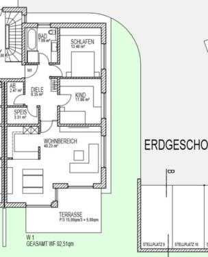 Wohnung, 3 Zimmer, 93 m², EG, 2 Carports, Garten