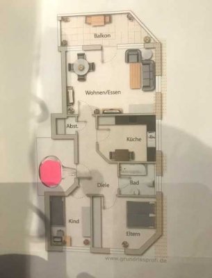 möblierte 3-Zimmer-Hochparterre-Wohnung mit geh. Innenausstattung mit Balkon und EBK in Bendorf