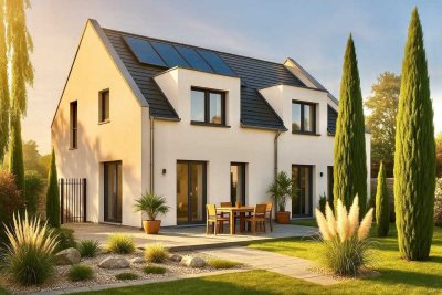 Nachhaltige Doppelhaushälfte, energieeffizient und elegant