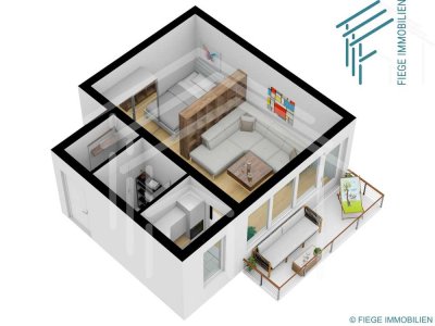 Sehr gut geschnittene 1 Zimmerwohnung  in Neu-Isenburg