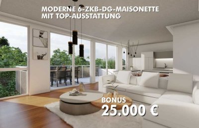 Moderne 6-Zimmer Dachgeschoss-Maisonette mit Top-Ausstattung