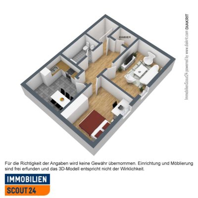 Neufinsing: Großzügige 2-Zimmer Dachgeschoßwohung mit Wohnküche - Immobilienbüro SEIBOLD