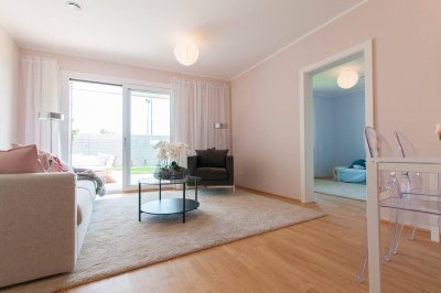 ZAUBERHAFTE GARTENWOHNUNG IM ERSTBEZUG! PROVISIONSFREIE 2-ZIMMER MIT TERRASSE