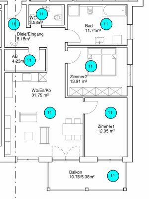 3 1/2 Zimmer 90qm im 2.OG Wohnung Künzelsau Küche Garage Aufzug