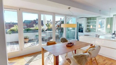 EIN ORT ZUM AUFATMEN: WOHNEN MIT GEFÜHL, DESIGN UND SONNE ÜBER DEN DÄCHERN DES MALERVIERTELS