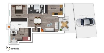 hochw. Eigentumswohnung im Herzen von Stadtlohn, 79 m², EBK