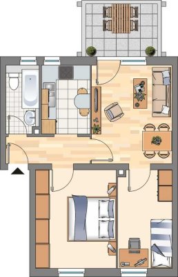 Erdgeschoss  3-Zimmer-Wohnung in Castrop-Rauxel Schwerin