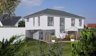 Null-Energie-Doppelhaushälfte - Außerhalb der Einflugschneise