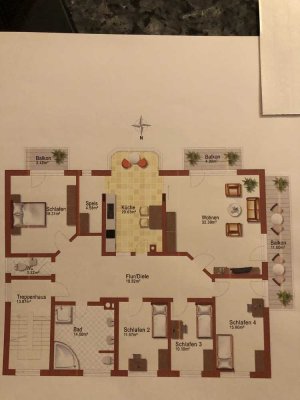 Stilvolle, vollst. renovierte 5,5-Zimmer-Wohnung mit geh. Innenausstattung mit Balkon und EBK