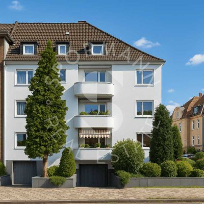 Kompakte Altbauwohnung im Hochparterre mit hohen Decken und einem Süd-Balkon