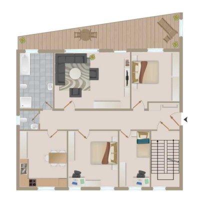 Schöne 4-Zimmer-Wohnung mit Balkon in Erkheim