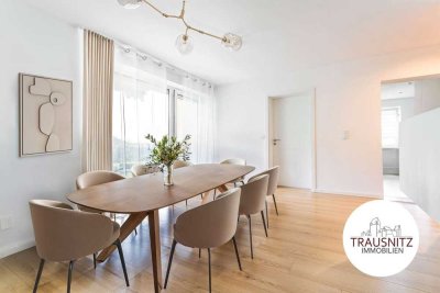 Zeitgemäß leben, ruhig wohnen – formschöne 3-Zimmer-Wohnung mit Balkon & Blick ins Grüne