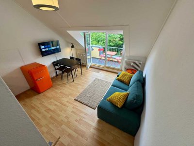 Moderne Galerie-Wohnung mit Balkon in Bonn-Tannenbusch – Vollmöbliert, All-Inclusive, Top-Anbindung