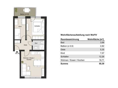 Attraktive 3-Zimmer Wohnung mit Balkon in ruhiger Lage! Annastraße 44, Köln WE 6