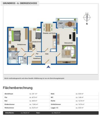 3-Zimmer-Wohnung in Ottobrunn mit Aussicht auf die Berge