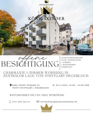 Charmante 1-Zimmer-Wohnung in zentraler Lage von Stuttgart-Degerloch –