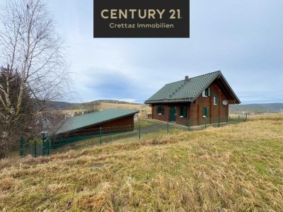 RESERVIERT - Modernes Blockhaus mit großer Halle - Die perfekte Jagdhütte