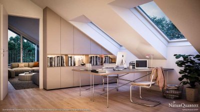 4-Zi-Dachgeschoss-Whg. mit 2 Tageslichtbädern, davon 1 en suite u. großzügiger Loggia