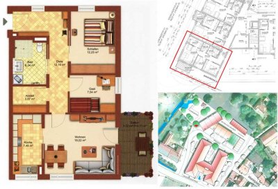 Lichtdurchflutete, schwellenfreie 3-Zimmer-Wohnung über dem Ufergarten in Pfeffenhausen