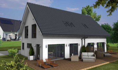 Null-Energie-Kosten-Doppelhaushälfte inklusive Grundstück belagsfertig