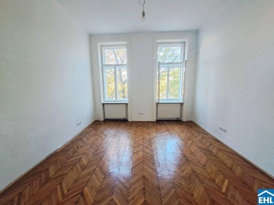 Stuwerviertel: 2 Zimmer-Altbauwohnung mit Parkblick