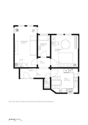 2 Zimmer Altbau Wohnung mit Wohnküche und Erker
