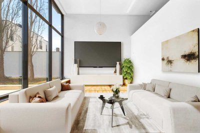 Exklusive Designervilla! Klare Linien, absolut ruhige Lage und große TG!