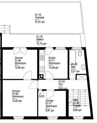 5-Zimmer Maisonette-Wohnung mit Balkon & Terrasse in Walheim