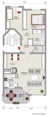 Gepflegte 3-Zimmer-Wohnung mit Balkon in Kriftel