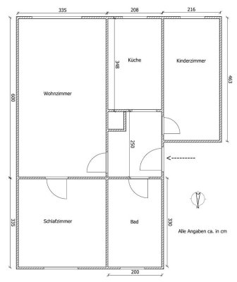 3-Zimmer-Wohnung in Großzössen