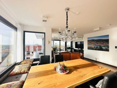 Heidelberg-Dossenheim: 
Repräsentative Penthouse-Maisonette mit Panoramablick über die Rheinebene