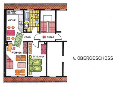 Charmante 2-Zimmer-Maisonette + Spitzboden im Jugendstilhaus – Nürnberger Südstadt