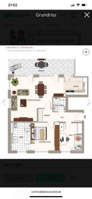 Geschmackvolle 3-Zimmer-Terrassenwohnung mit gehobener Innenausstattung mit Balkon in Karlsfeld