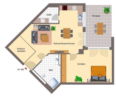 Bingen-Stadt - 2ZKB Neubau-Wohnung mit geräumiger Terrasse
