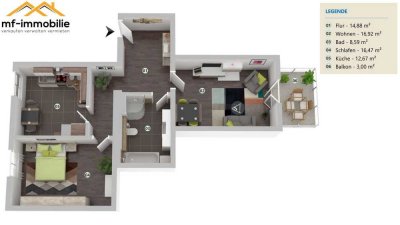 2- Zimmer EG Wohnung in Mariental mit Balkon