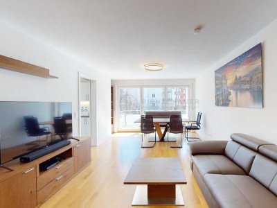 Vermietete, hochwertig vollmöblierte 3-Zimmer-Wohnung mit Süd-Balkon und Tiefgaragenstellplatz