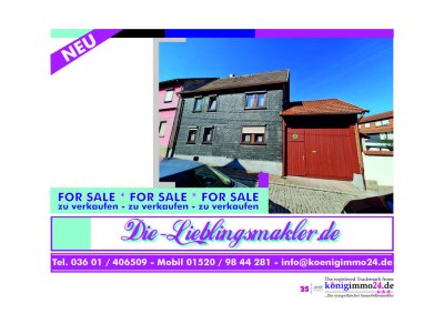 mod.-bed. EFH mit Zufahrt, Hof, Garten, Scheune und Nebengelass in Oberdorla