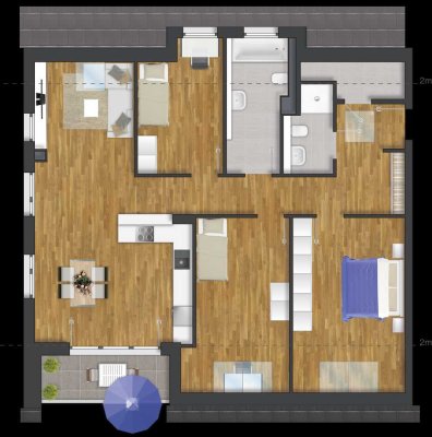 Helle 4-Zi.-Dachgeschosswohnung mit Loggia