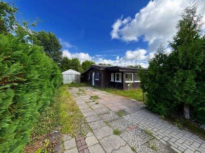immo-schramm.de: Holzhaus im Wochenendgebiet am Stedener See, Pachtgrundstück