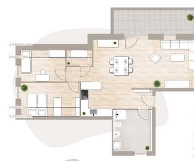 Stilvolle 3-Zimmer-Penthouse-Wohnung mit gehobener Innenausstattung mit Einbauküche in Geisenhausen