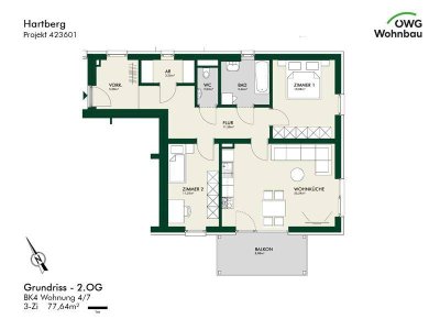 PROVISIONSFREI - ERSTBEZUG - Helle Neubauwohnung in ruhiger Lage mit Balkon - geförderte Miete - 3 Zimmer