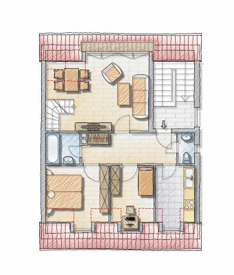 Wohnen auf Zeit, 1.2.26-31.8.26/ Helle 3-Zimmer Dachgeschosswohnung mit kl. Balkon am Westpark
