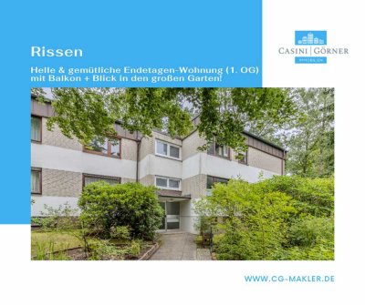 Helle und gemütliche Endetagen-Wohnung mit Balkon + Blick in den großen Garten!
