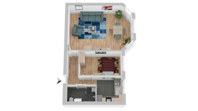frisch renovierte 2-Zimmer Wohnung mit Einbauküche