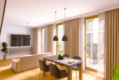 Kurz vor Fertigstellung - PROVISIONSFREI - Hof-Apartment - 2 Zimmer - ca. 69m² gew. NFL - Klima - Terrasse und Eigengarten - hochwertige Ausstattung - Neubauprojekt