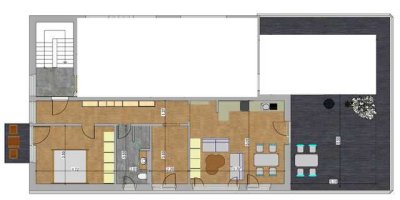 3-Zimmer Wohnung in Münster-Nienberge mit Dachterrasse