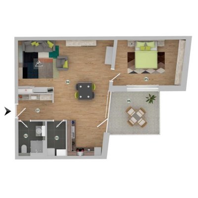 Einziehen & wohlfühlen: Neubau-2Z-WHG mit Dachterrasse, Aufzug & PV-Strom