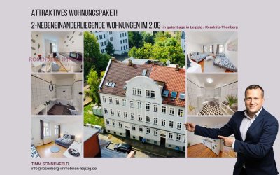 **Charmantes Wohnungspaket nebeneinanderliegende 2-Zimmerwohnung mitten in Reudnitz